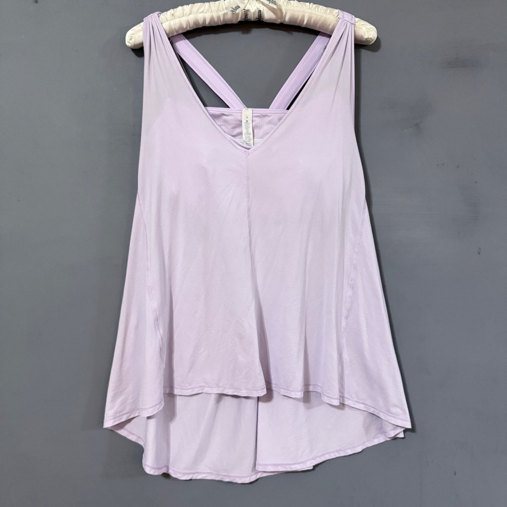 Lululemon Active Racer Tank with Sports Bra Light Purple Lavender size 8
